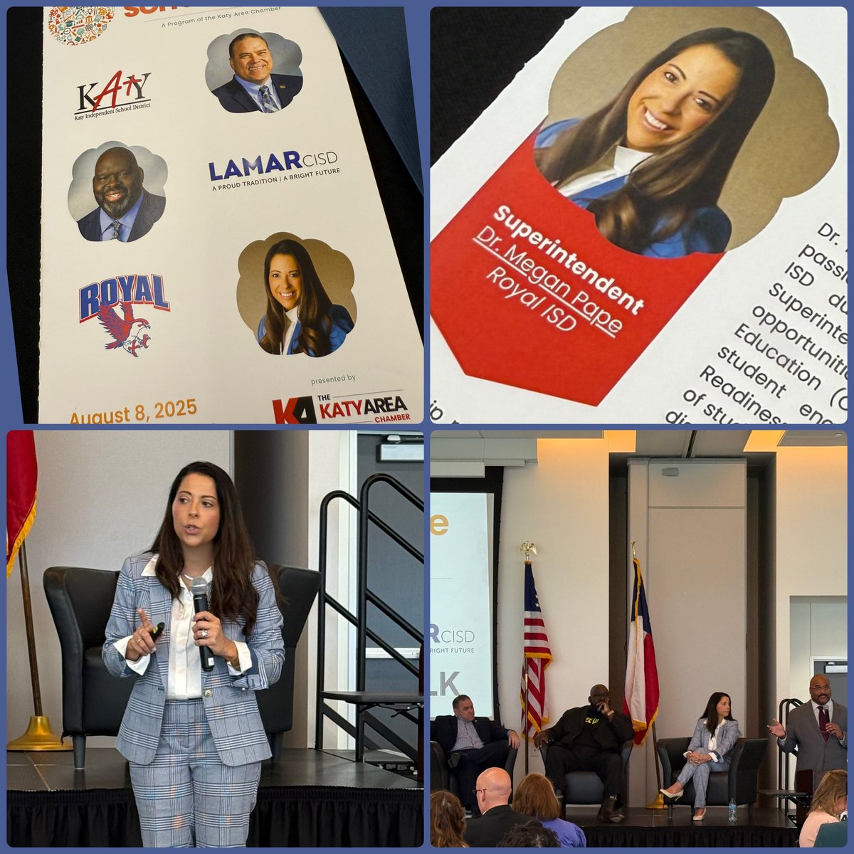 Natasha Moses (@natashakmoses) on Twitter photo State of the Schools 2025 hosted by <a href="/KatyChamber/">Katy Area Chamber</a> was such a pleasure! Katy ISD Supt. Dr. Gregorski, Lamar CISD Supt. Dr. Nivens, and Royal ISD’s own Dr. Megan Pape <a href="/mcpape04/">Dr. Megan C. Pape</a> left us with great insight on the purposeful Public School work we all do each day! #LeadershipMatters State of the Schools 2025 hosted by <a href="/KatyChamber/">Katy Area Chamber</a> was such a pleasure! Katy ISD Supt. Dr. Gregorski, Lamar CISD Supt. Dr. Nivens, and Royal ISD’s own Dr. Megan Pape <a href="/mcpape04/">Dr. Megan C. Pape</a> left us with great insight on the purposeful Public School work we all do each day! #LeadershipMatters