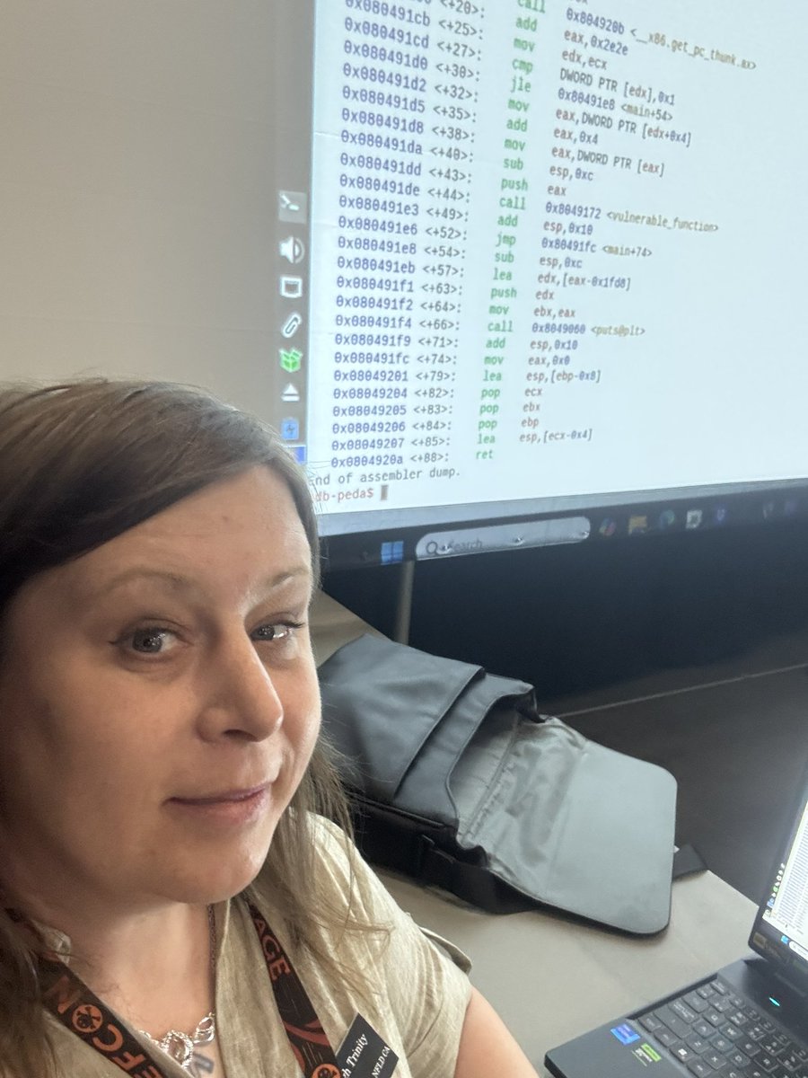 LeighTrinity (@leighgi66657535) on Twitter photo An absolute joy to teach 4 hours of exploit development basics today at #defcon33 <a href="/MalwareVillage/">Malware Village</a> 🙂♥️
Had a lot of fun, made some new friends. Met some people in real life I’ve known on Twitter for a decade.🙂Loads of great feed back.🙂 An absolute joy to teach 4 hours of exploit development basics today at #defcon33 <a href="/MalwareVillage/">Malware Village</a> 🙂♥️
Had a lot of fun, made some new friends. Met some people in real life I’ve known on Twitter for a decade.🙂Loads of great feed back.🙂