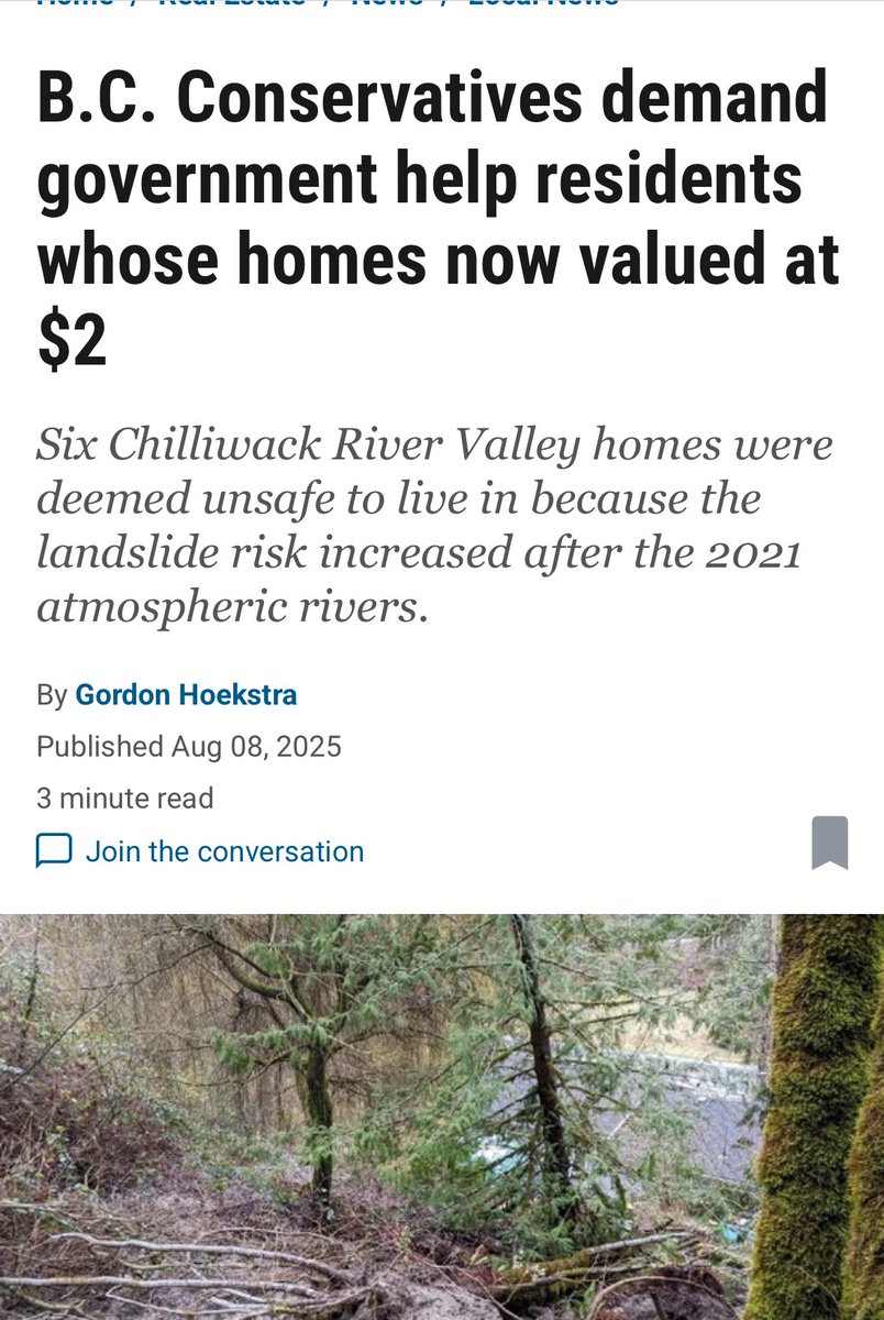 Imagine being a homeowner. You pay your taxes, follow the rules—and then a landslide hits. Your home survives, but now it’s assessed at just $2 because of the risk.

Years ago, the BC NDP spent millions to protect a nearby road from the same hazard. Today, they’ve abandoned the
