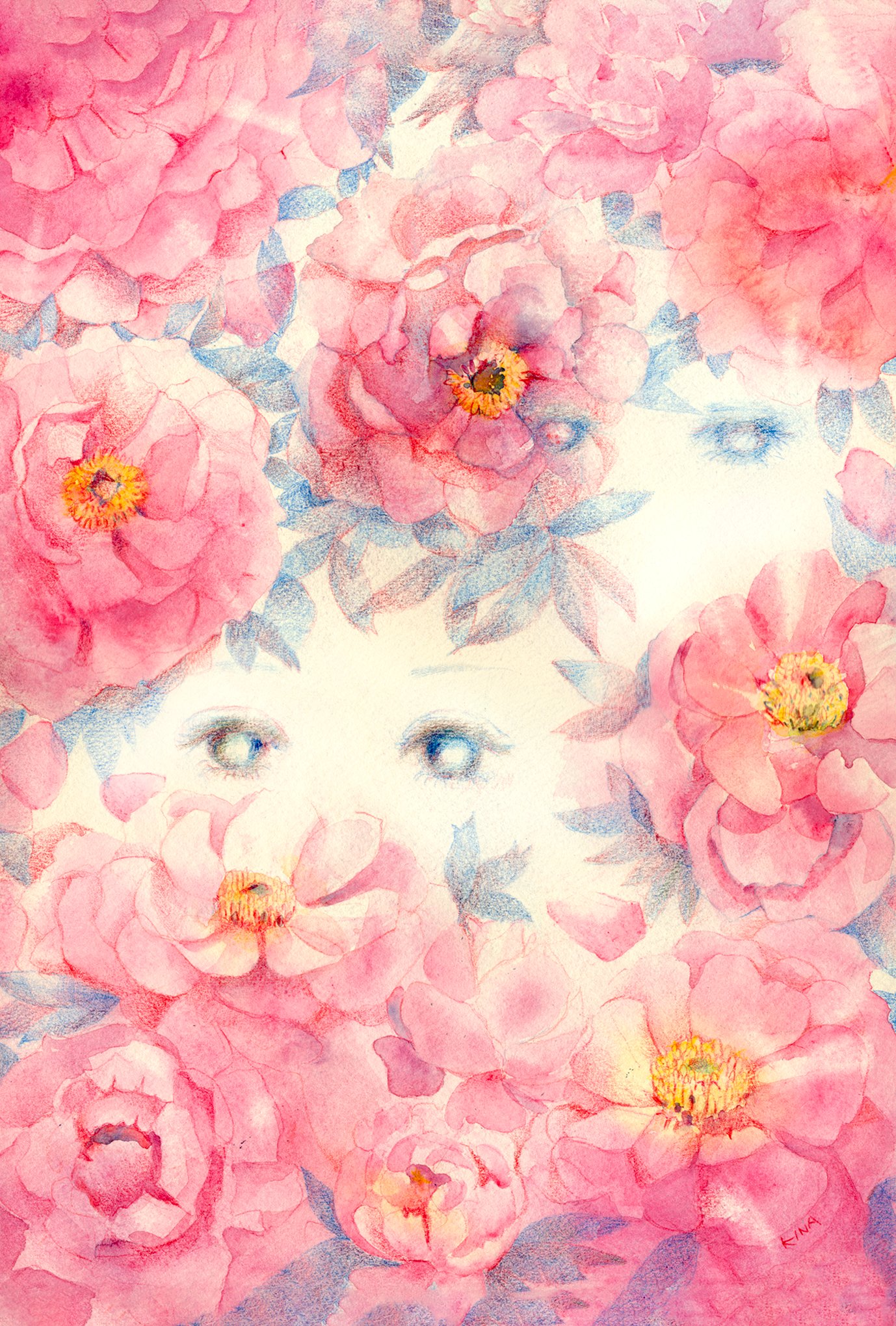 夫婦牡丹 (色鉛筆画) BeltaのColored Pencil Gallery 色鉛筆ギャラリー » 【色絵筆画