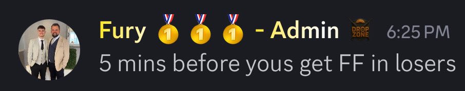 hades (@hadeseyoky) on Twitter photo lost to a team with a CHEATER and somehow they advance to winners finals🤡
I’ve never been one to tweet about a hoster BUT THIS? you guys ban the cheater from YOUR discord and let the win stand
YOOHOO <a href="/dztourneys/">Dropzone Tourneys</a> you guys run tourneys! pls get new admins, fucking clown fest😭 lost to a team with a CHEATER and somehow they advance to winners finals🤡
I’ve never been one to tweet about a hoster BUT THIS? you guys ban the cheater from YOUR discord and let the win stand
YOOHOO <a href="/dztourneys/">Dropzone Tourneys</a> you guys run tourneys! pls get new admins, fucking clown fest😭