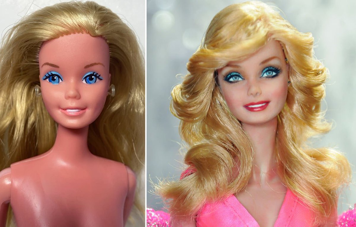 ncruzdollart's tweet image. If you haven’t seen my #superstarbarbie then check this amazing #ooak #restyle &amp;amp; #repainted #mattel #1976  #Barbie out! She’s also on NCRUZ.com.  This highly collected figures sculpt is based upon #farrahfawcett