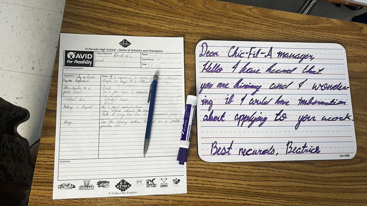 AMena_EDHS's tweet photo. 📚✉️ Today in class, my students mastered the basics of email writing using Cornell notes! They collaborated in small groups to craft emails for various scenarios, showcasing their creativity & teamwork. Excited to see their skills grow! #EmailWriting #Teamwork #CornellNotes https://t.co/UDrLx5ilZ7