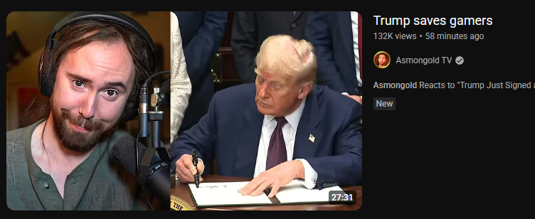 Trump didn't just save gamers. He might have saved the West.
This is probably one of the most important executive orders that he signed.
Censorship of people, organizations, companies, artists, etc., cannot be instituted by payment processors anymore. 
Doesn't matter if you hate