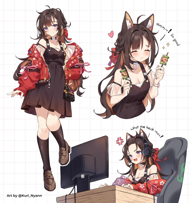I was in charge of making model art for @/k1bakun Her debut 1.0 is live now She look supa cuteee ~! Plz come &amp; say "heyo" to my daughter #K1baCorp
