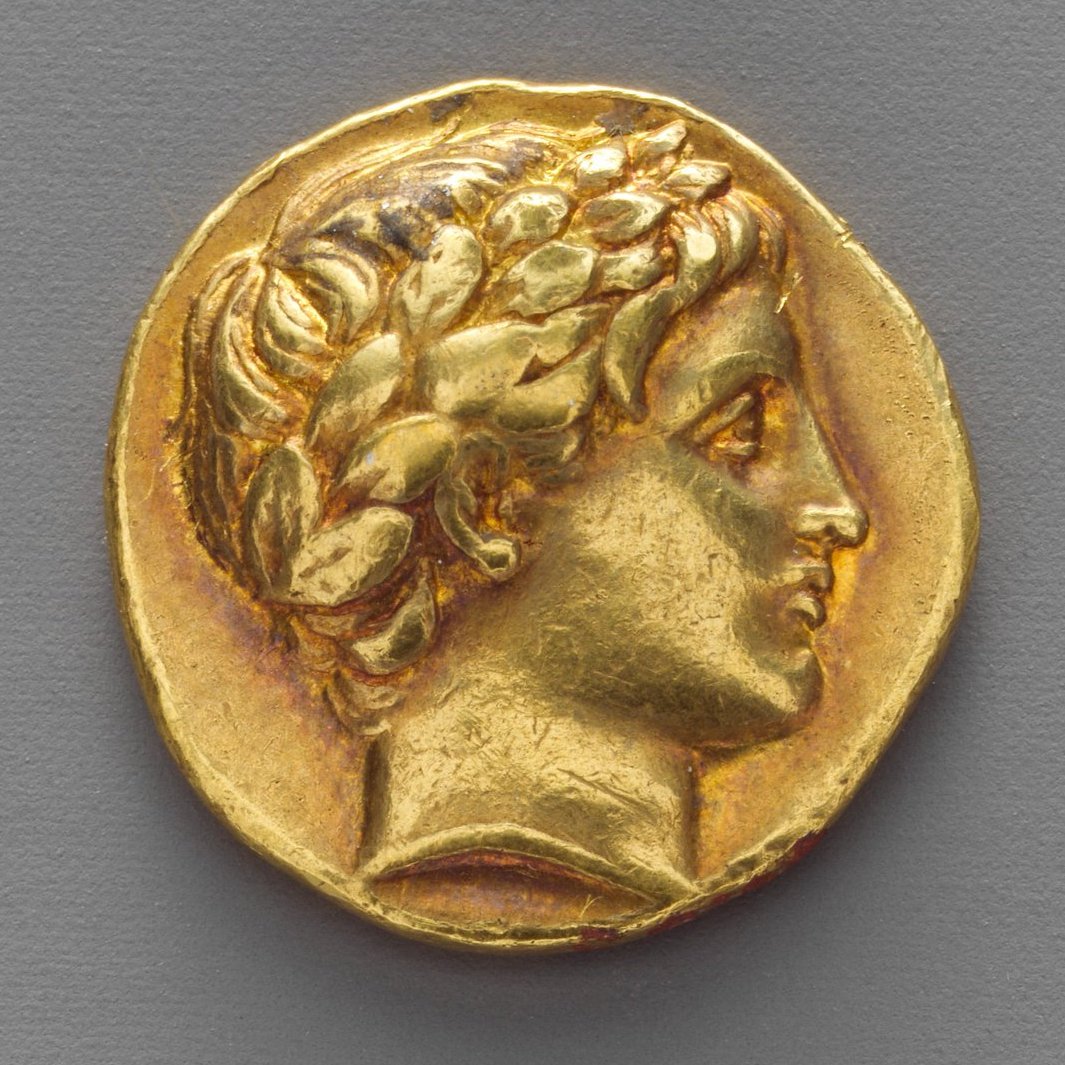 Gold stater depicting Alexander the Great, Greek, around 4th century BC, Metropolitan Museum of Art.