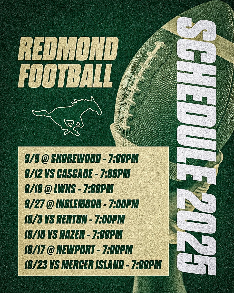 Almost Campin’ Time! 

New era of Redmond Football 🔜

#BELIEVE 🐎