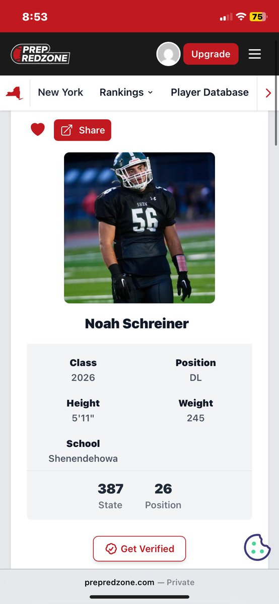 Noah Schreiner (@noahschreiner90) on Twitter photo Blessed to be ranked #26 DL in the state!! Also thank you <a href="/PRZcory/">Cory Lemer</a> for the write up.
<a href="/CoachBClawson/">Coach Brian Clawson</a> <a href="/coach_mcquade/">Coach McQuade</a> Blessed to be ranked #26 DL in the state!! Also thank you <a href="/PRZcory/">Cory Lemer</a> for the write up.
<a href="/CoachBClawson/">Coach Brian Clawson</a> <a href="/coach_mcquade/">Coach McQuade</a>