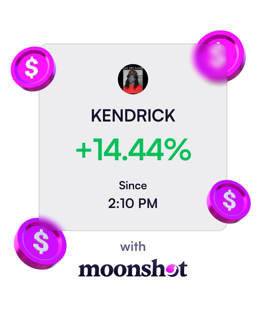DJHUBBARD804's tweet photo. I'm up 14.44% on Moonshot: https://t.co/4FwjiyAjD4 https://t.co/dqSmUrLcJ1