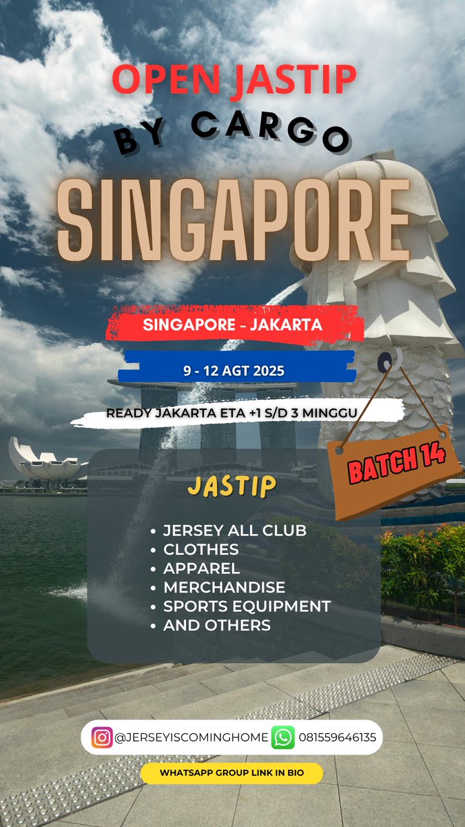 Jerseyiscominghome (@jich2024) on Twitter photo JASTIP SINGAPORE BATCH 14🇸🇬
9-12 AGT 25
Ready JKT ETA +1 s/d 3 Minggu
Cek testi sepuasnya
Ig: @/jerseyiscominghome
Update Katalog: chat.whatsapp.com/La8gfOTSvM7FAT…
Mau nanya" dulu silahkan🤗
#jersey4sale
<a href="/Jerseyforum/">The OG Indonesian Blokecore</a> <a href="/fajarrusalem/">Fajar Ramadhan</a> <a href="/klambibola/">GENG ANDA 👑</a> <a href="/futebolre/">Futebol Originale</a> <a href="/Surrameykits_/">Surramey Kits 🍉</a> <a href="/ceritajersey/">ceritajersey</a> JASTIP SINGAPORE BATCH 14🇸🇬
9-12 AGT 25
Ready JKT ETA +1 s/d 3 Minggu
Cek testi sepuasnya
Ig: @/jerseyiscominghome
Update Katalog: chat.whatsapp.com/La8gfOTSvM7FAT…
Mau nanya" dulu silahkan🤗
#jersey4sale
<a href="/Jerseyforum/">The OG Indonesian Blokecore</a> <a href="/fajarrusalem/">Fajar Ramadhan</a> <a href="/klambibola/">GENG ANDA 👑</a> <a href="/futebolre/">Futebol Originale</a> <a href="/Surrameykits_/">Surramey Kits 🍉</a> <a href="/ceritajersey/">ceritajersey</a>