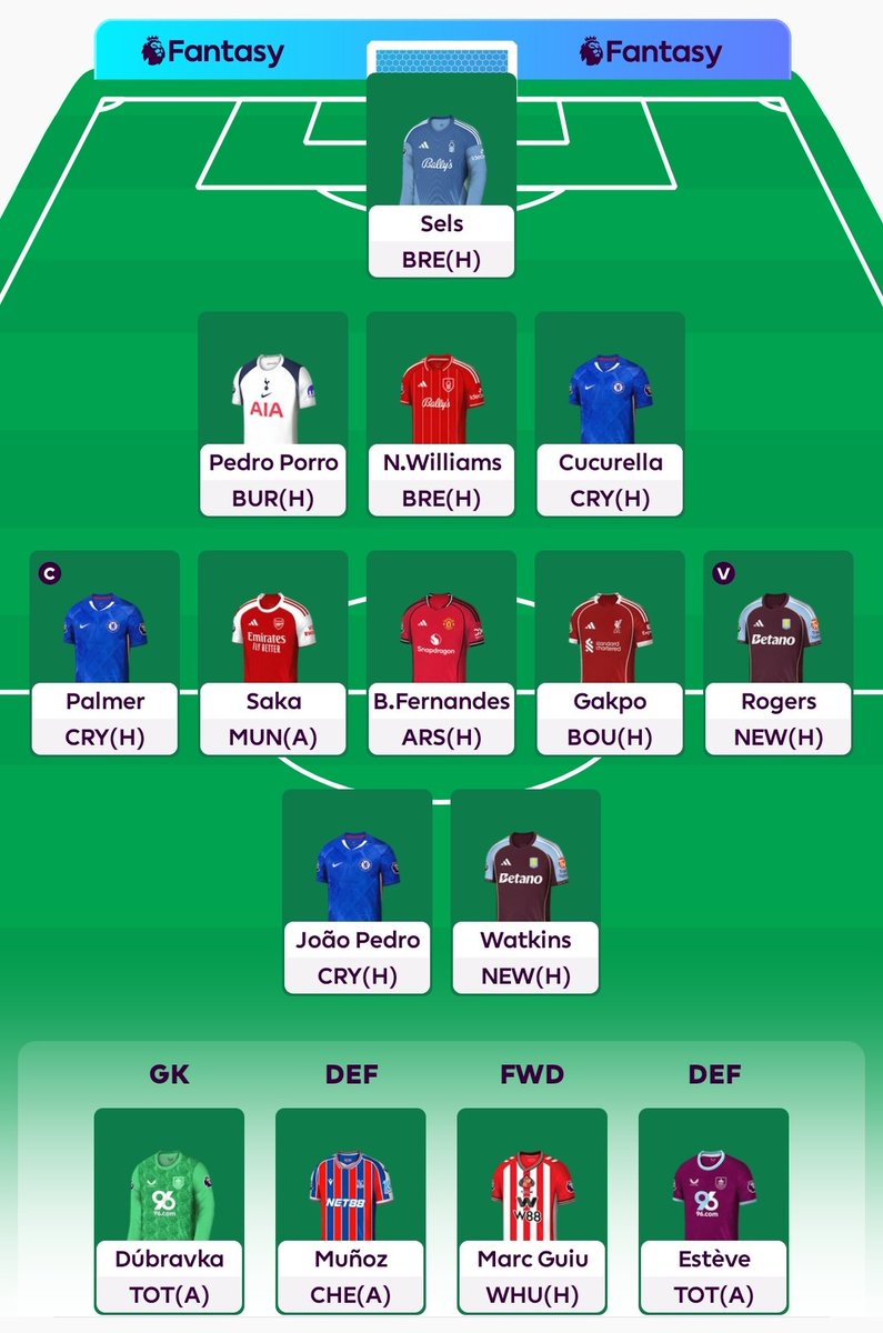 🔥 Current draft and I’m 80% happy with it 😎⚽️
A few tweaks might still come, but feeling confident for now! 💪✨

#FPL #FPLCommunity