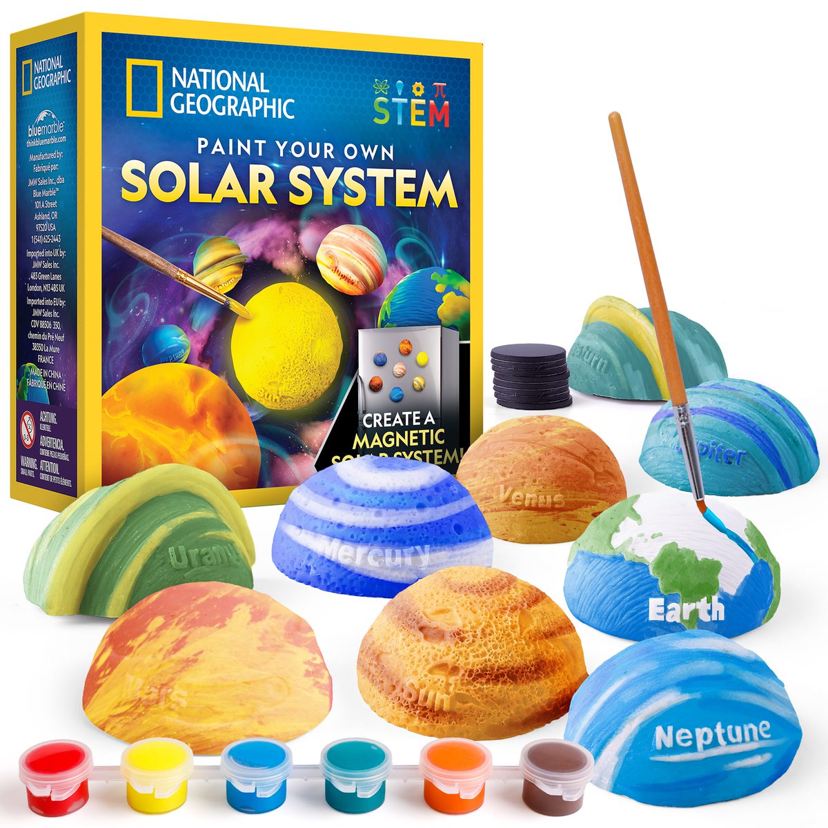 Kids will have a blast painting and assembling their own set of 3D solar system magnets  @thinkbluemarble #nappaawards #playlearnconnect #solarsystemkids #educationalkit #STEAM