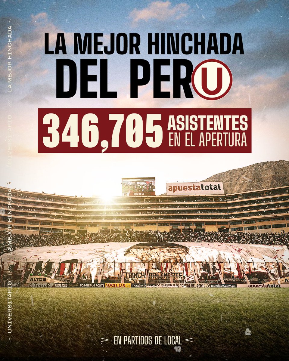 𝗘𝗟 𝗗𝗘𝗕𝗔𝗧𝗘 𝗬𝗔 𝗡𝗢 𝗘𝗫𝗜𝗦𝗧𝗘 𝗠𝗔́𝗦 🎶🎶🎶

Universitario lideró la tabla del hincha de la Liga 1 Apertura 2025.

¡Gracias a la mejor hinchada del Perú! 💛❤️

#LaGarraDelÚnicoGrande