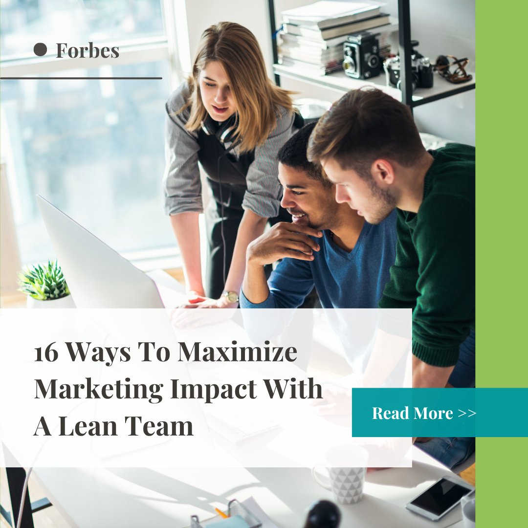 Maximizing #marketing impact with limited resources is a challenge many teams face. In a recent <a href="/Forbes/">Forbes</a> article, VP Katie Jewett offers insights on how to stay effective and collaborative, even when staffing is lean: hubs.la/Q03C2jrB0