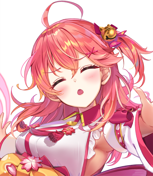 さくらみこ ,さくらみこ(通常) 「ラスト! あっちゅあっちゅ!な不憫みこちとわがってない時の顔も表情差分作っていま」|楽音（がくと)＠5月以降のお仕事募集中🌟のイラスト