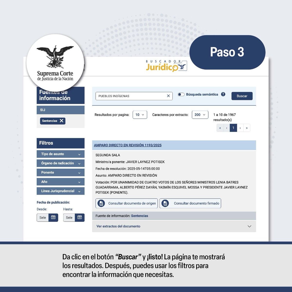 SCJN's tweet photo. 🔎 ¿Sabes dónde consultar información jurídica? Entra al Buscador Jurídico de #LaCorte 👉 https://t.co/tjyfUjrfLL y encuentra fácilmente lo que necesitas. Si no sabes cómo usarlo, aquí te explicamos. https://t.co/LpfbYjUEex