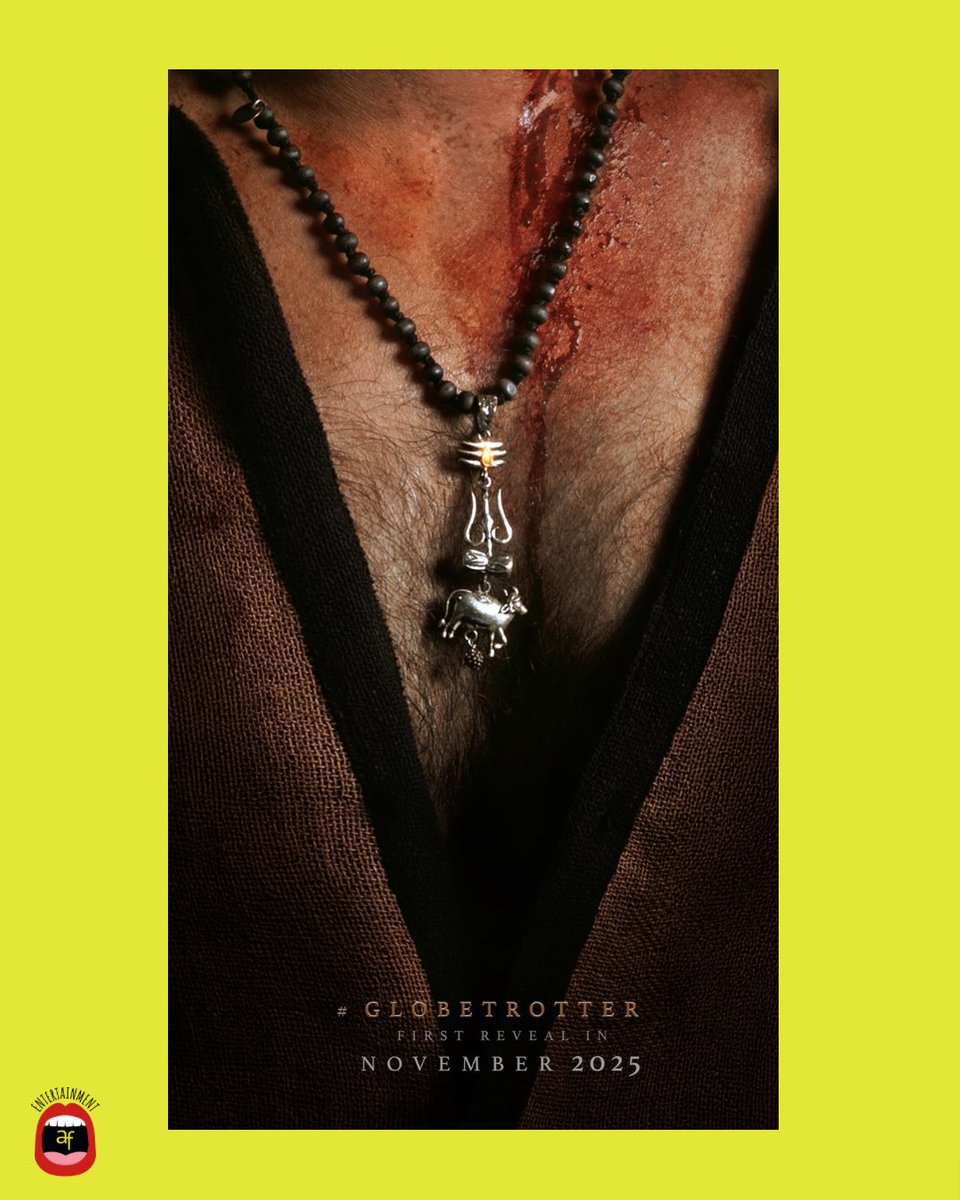 A blood-streaked chest. A fierce pendant. And a promise of something never-before-seen.

SS Rajamouli teases Mahesh Babu’s Globetrotter, saying its scale can’t be captured in photos alone.

The real magic drops Nov 2025. 🚀🔥
#SSRajamouli #MaheshBabu #Globetrotter
