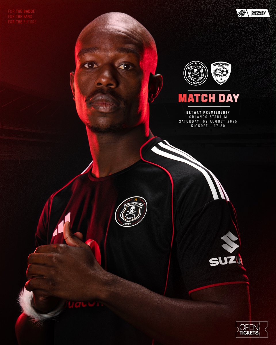 Orlando Pirates (@orlandopirates) on Twitter photo 𝐌𝐀𝐓𝐂𝐇_𝐃𝐀𝐘
🆚 <a href="/SekhukhuneFc/">Sekhukhune United F.C.</a>
📅 Saturday,09 August 2025
🏟️ Orlando Stadium
🎫 shorturl.at/9Jyik
🚪 14H30
⏰ 17H30
📺 <a href="/SuperSportTV/">SuperSport 🏆</a>
⚫⚪🔴⭐
#OrlandoPirates
#OnceAlways
#womansday2025 𝐌𝐀𝐓𝐂𝐇_𝐃𝐀𝐘
🆚 <a href="/SekhukhuneFc/">Sekhukhune United F.C.</a>
📅 Saturday,09 August 2025
🏟️ Orlando Stadium
🎫 shorturl.at/9Jyik
🚪 14H30
⏰ 17H30
📺 <a href="/SuperSportTV/">SuperSport 🏆</a>
⚫⚪🔴⭐
#OrlandoPirates
#OnceAlways
#womansday2025