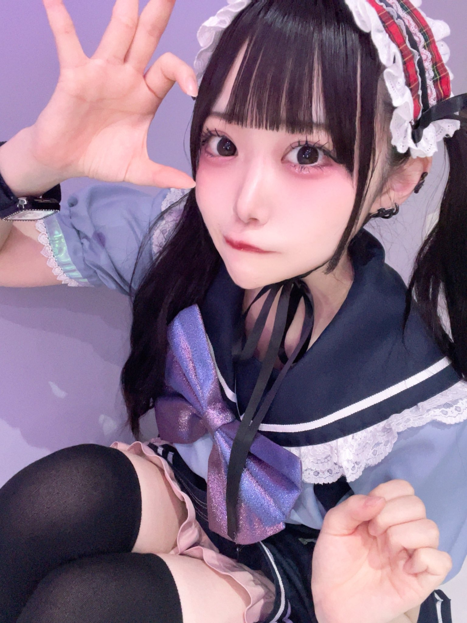 ♡しめにゃん♡ ハートをズキュンしちゃったかな？ #bluehair #idol #青髪
