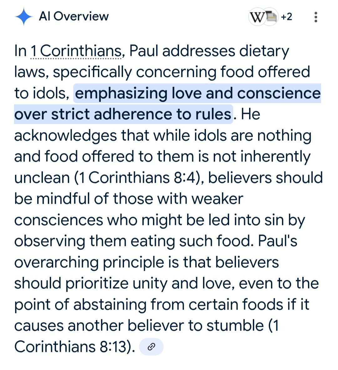 WatchmanXDC✝️ (@xdc210) on Twitter photo <a href="/Louane2424/">✝️🇻🇦🕊Louane Lavoie</a> <a href="/trad_west_/">Trad West</a> Paul gives a lot of leeway in the verse in Corinthians. #AI explanations 👇
HOWEVER, this should be balanced with Acts 15:29: if someone *consciously knows* that the food been *dedicated/blessed* too another god or anything religious, for conscience sake, I won't.
Use #Wisdom <a href="/Louane2424/">✝️🇻🇦🕊Louane Lavoie</a> <a href="/trad_west_/">Trad West</a> Paul gives a lot of leeway in the verse in Corinthians. #AI explanations 👇
HOWEVER, this should be balanced with Acts 15:29: if someone *consciously knows* that the food been *dedicated/blessed* too another god or anything religious, for conscience sake, I won't.
Use #Wisdom