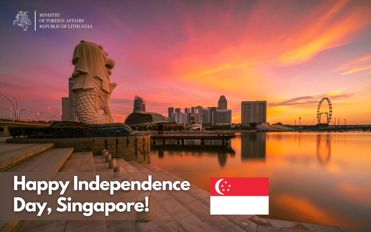 Wishing a joyful National Day to Singapore 🇸🇬! Lithuania cherishes our deepening partnership and looks forward to expanding cooperation in trade, sustainability, and digital innovation. We wish the people of Singapore continued peace and prosperity!