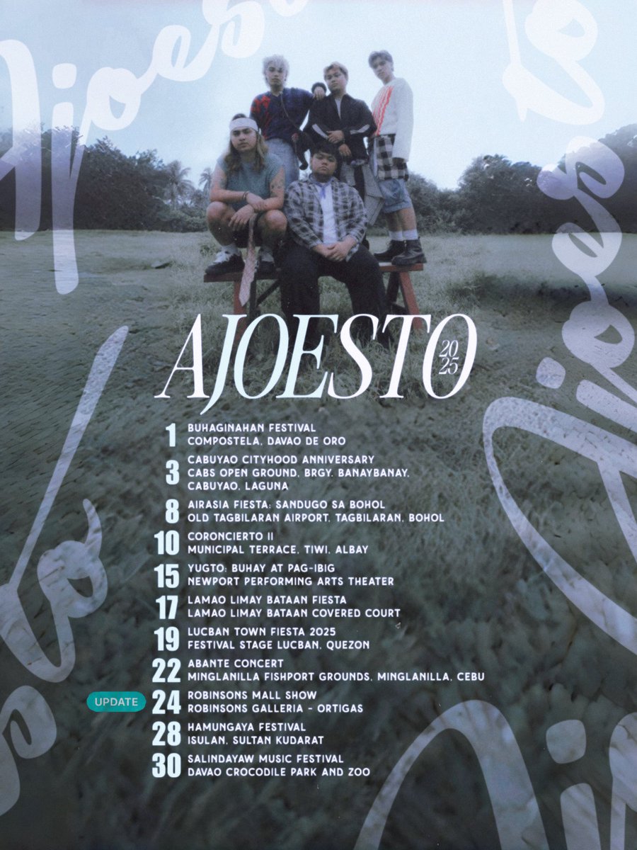 cupofjoemusic's tweet photo. 3 DOWN! 💪 Thank you, Davao de Oro, Laguna, &amp; Bohol! 🫶

Here’s our updated schedule for August!

‼️ August 24 - Robinsons Galleria ORTIGAS

See you Joewahs! 😙 https://t.co/CDrN7sUEcT