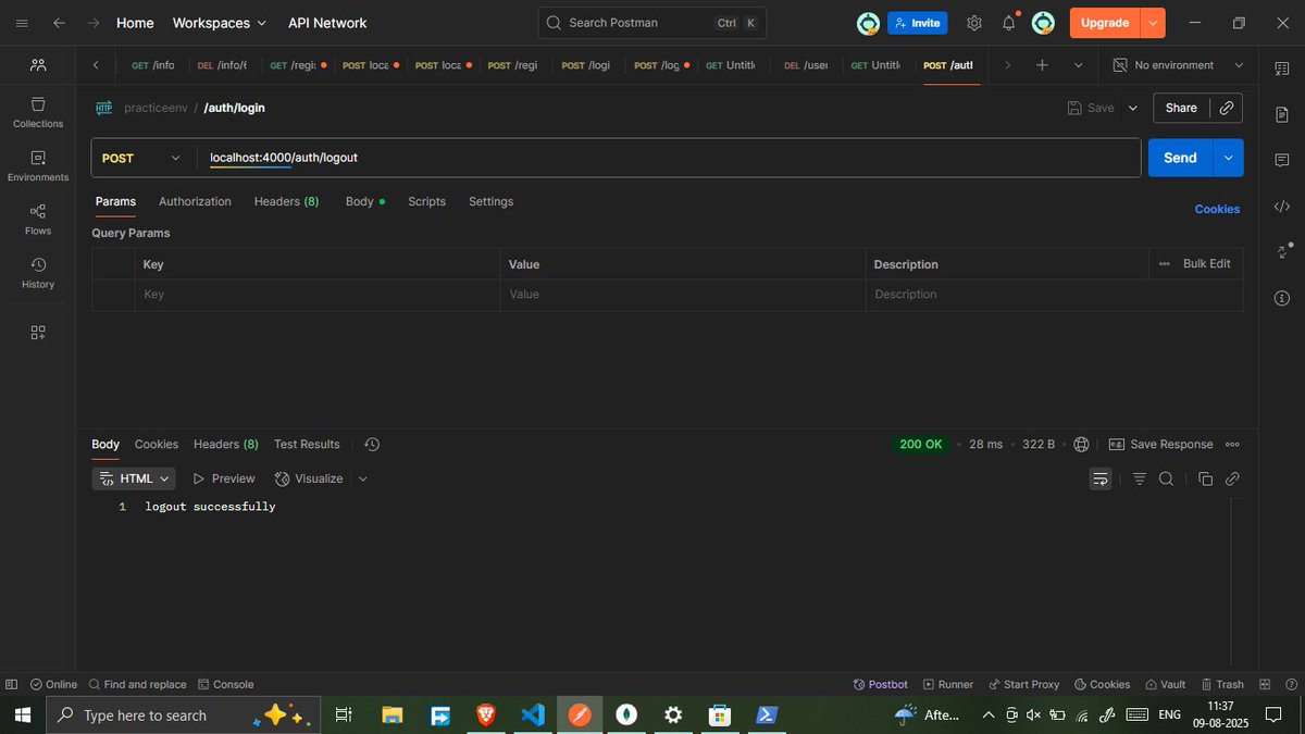 savita_gurjar30's tweet image. Topic: Backend
@rohit_negi9

Lecture 23: Logout Feature and Redis
 GitHub Repo: github.com/savigurjar/Bac… 
#NodeJSBackend #RedisIntegration #LogoutAPI #JWTAuthentication #TokenBlacklist #AuthSecurity #ExpressJS #MongoDB #Backend #APIAuthentication  #CoderArmy #RohitNegiBhaiya