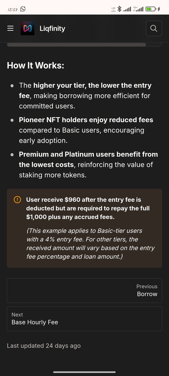 Incase you don't know what LIQFINITY is all about I'll be breaking it down

Day 7 of sharing another <a href="/liqfinity/">Liqfinity | DeFAI | Powered by AI Agent: Quant</a> docs titled ENTRY FEE

The Entry Fee is a one-time charge deducted upfront when taking a loan on Liqfinity.

docs.liqfinity.com/features/borro…

Next up <a href="/exSatNetwork/">exSat Network</a>

#galxe