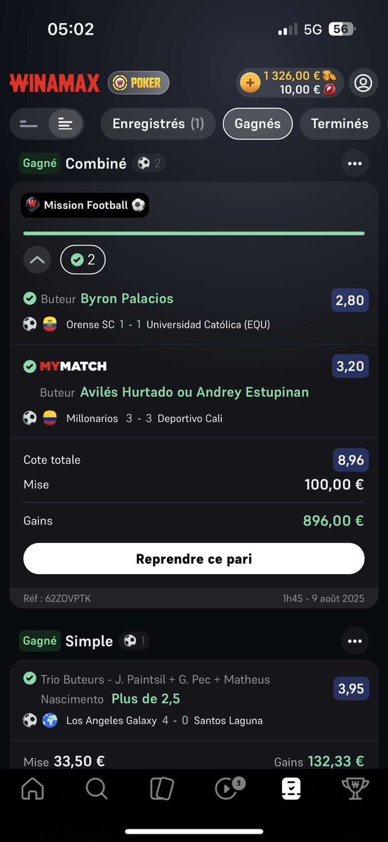 BemProno's tweet photo. On joue ce qu’on propose ici 💸✅
100€ ➡️ 896€
Les autres parlent… nous on encaisse 😏
#Winamax #PariSportif #Cash https://t.co/L6dvnSzPq9