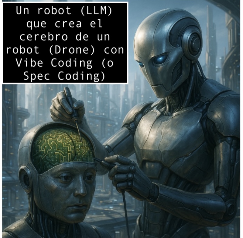 chemaalonso's tweet photo. El lado del mal - Un robot (LLM) que crea el cerebro de un robot (Drone) con Vibe Coding (o Spec Coding) https://t.co/Kwan9Op3Ok #IA #GenAI #drones #RaspberryPi #makers #IA #AI #LLM #VibeCoding #SpecCoding #InteligenciaArtificial https://t.co/2HhsBSabBY