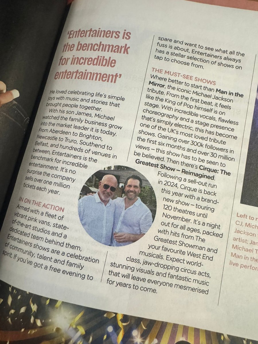 Great article in this months EasyJet magazine - <a href="/EntertainersUK_/">entertainers.</a>