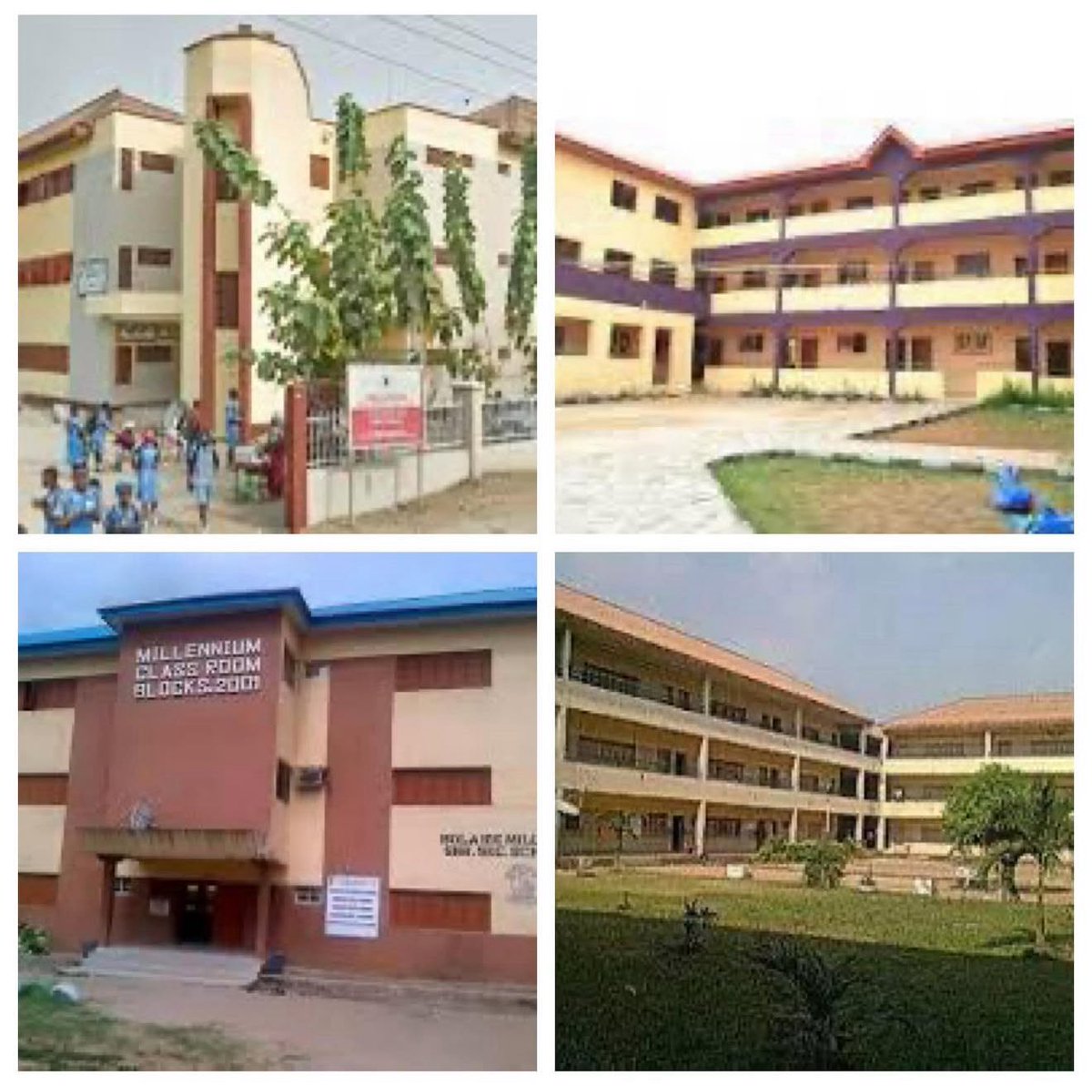 These are some of the Millennium Secondary Schools that Governor Bola Tinubu initiated, started, completed and commissioned at a time when President Obasanjo seized Lagos State's federal allocation. Although there were many, these are:

The Abibatu Mogaji Millennium Secondary