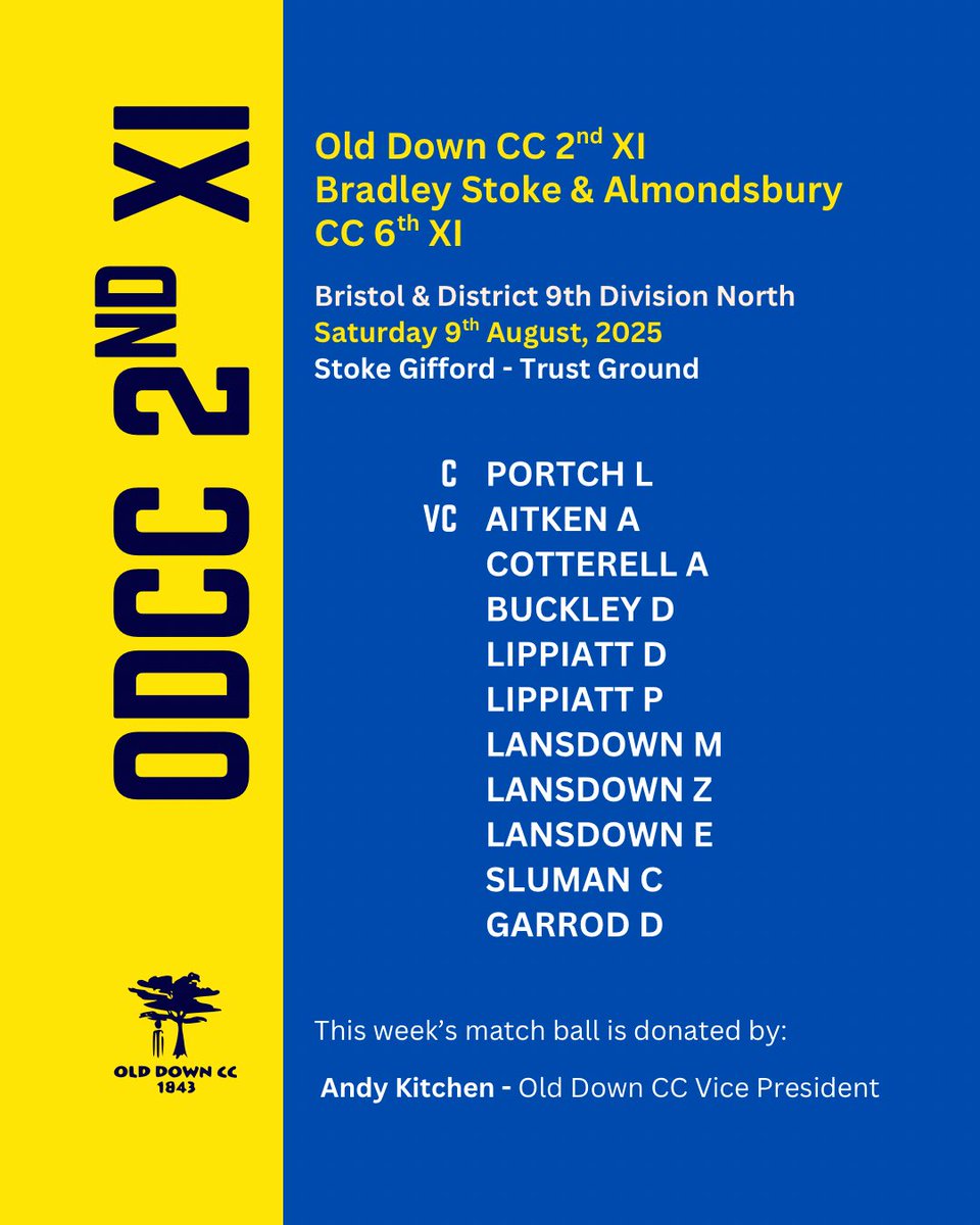 ODCC 2nd XI vs Bradley Stoke &amp; Almondsbury CC 6th XI at Stoke Gifford - Trust Ground today at 1PM. 🏏 #UpTheDown #SupportLocal #Cricket