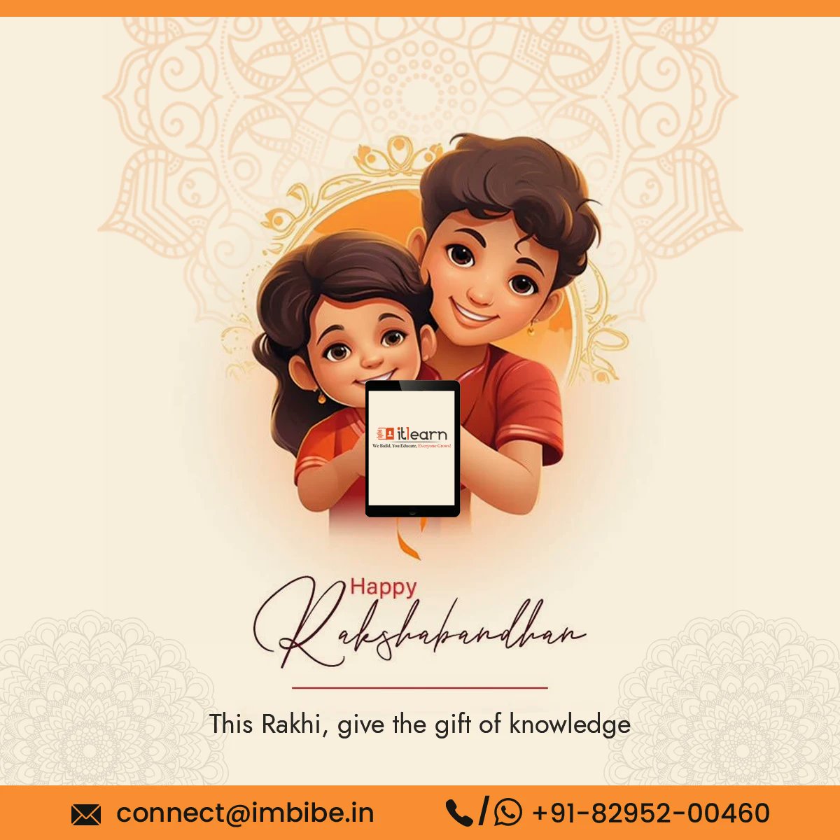 ImbibeItLearn's tweet image. This Rakhi, celebrate the bond of learning and growth with the perfect gift—an education that lasts a lifetime!
#RakhiWithKnowledge #GiftOfLearning #EdTechForAll #EmpowerThroughEducation #SiblingGoals #RakhiGiftIdeas #UnlockYourPotential #LearnAndGrow #RakshaBandhan2025