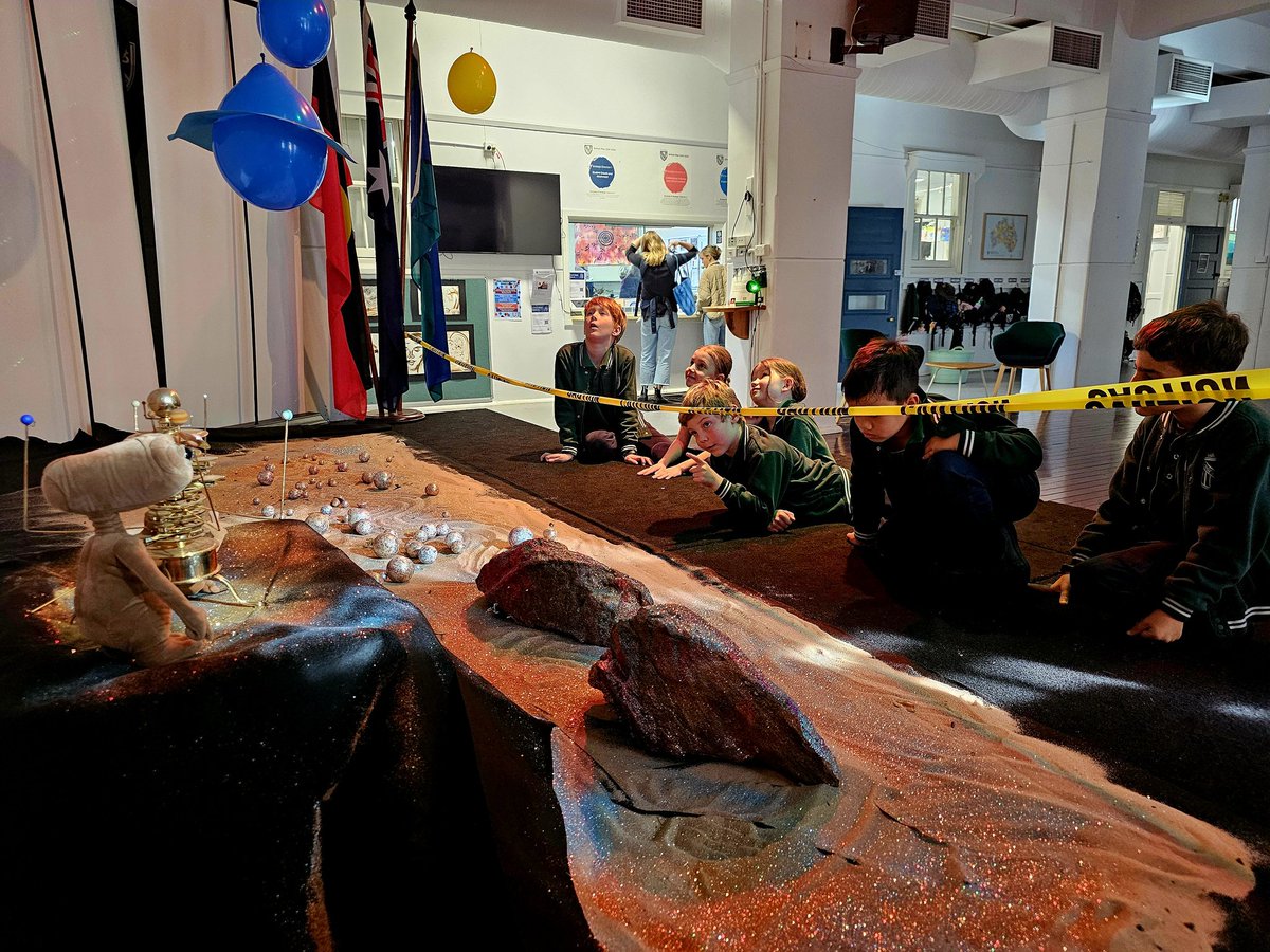 LAUNCH INTO THE UNKNOWN! 🌌 

It's time for our sts to blast off into creativity! Block A has transformed into a COSMIC ADVENTURE! As part of Public Education Week, sts from K-6 will explore this live stimulus &amp; launch into a whole school writing task!

<a href="/NSWEducation/">NSW Dept of Education</a> 
<a href="/MsKHenness/">Kasey Henness</a>