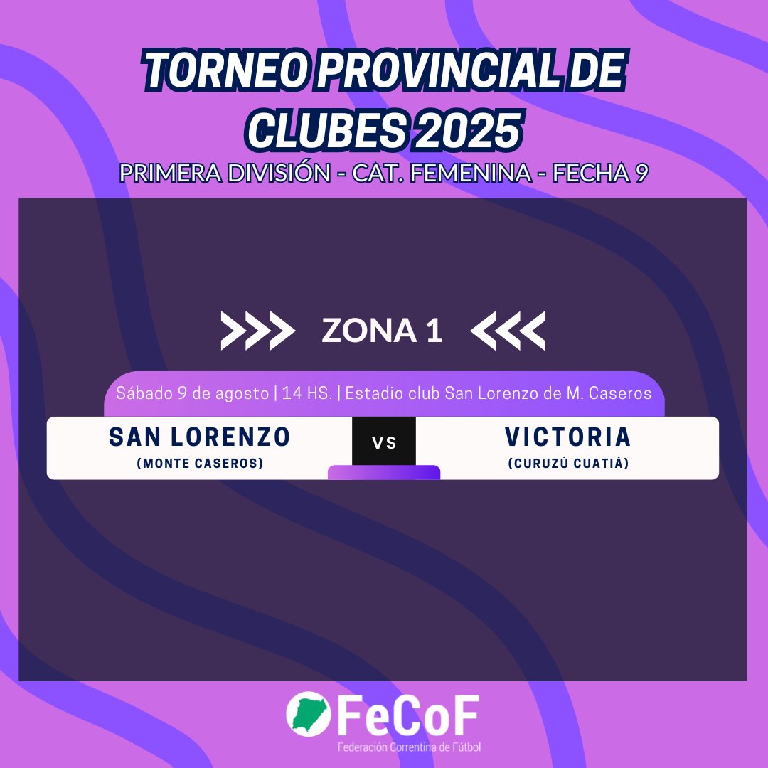 👉🏾 Esta es la agenda de partidos del Torneo Provincial de Clubes 🏆 de Primera División Femenina 👩🏽 para mañana: se disputarán partidos de la fecha 6️⃣ en varias zonas, mientras que en la Zona 1 se jugarán un encuentro de la fecha 9️⃣