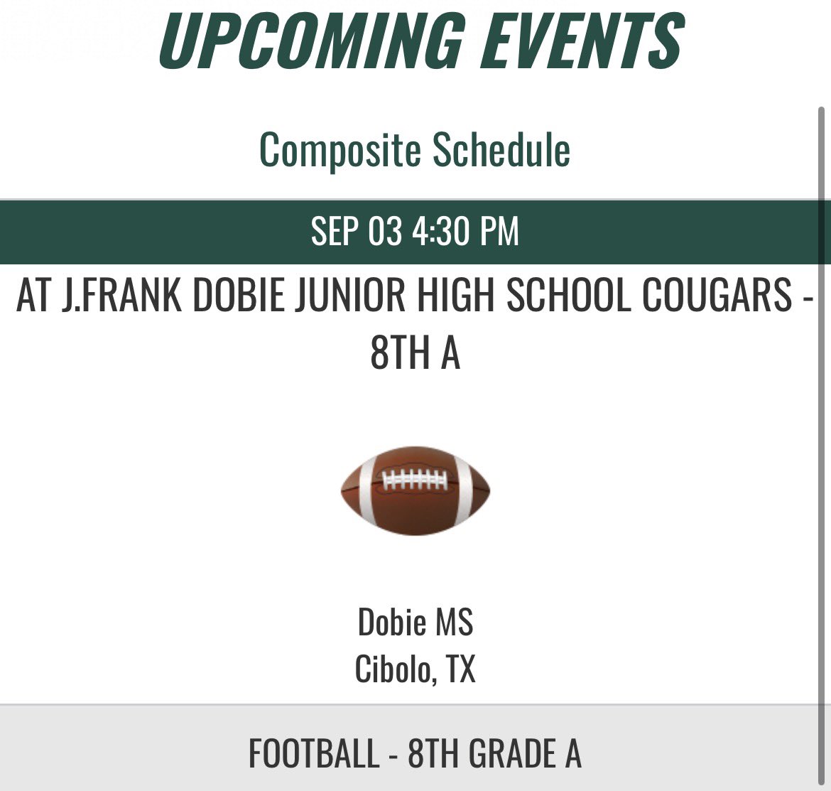 Ronnie”2FA⚡️T”Lee Jr (@ronnie2fast) on Twitter photo Here is just a few key matchups coming up for the most competitive District in South Texas including the District Championship rematch against Dobie and a new rival Cibolo creek
<a href="/SAVeteransFBall/">Veterans Memorial Football™️</a>
<a href="/JimHJolley/">Jim Jolley</a>
<a href="/matt_Bmccarty/">Matt McCarty</a>
<a href="/KHBoysAthletics/">KITTY HAWK BOYS ATHLETICS</a>
<a href="/BDammone/">Along The Wire</a>
<a href="/lou4life1/">Louis Anderson III</a> Here is just a few key matchups coming up for the most competitive District in South Texas including the District Championship rematch against Dobie and a new rival Cibolo creek
<a href="/SAVeteransFBall/">Veterans Memorial Football™️</a>
<a href="/JimHJolley/">Jim Jolley</a>
<a href="/matt_Bmccarty/">Matt McCarty</a>
<a href="/KHBoysAthletics/">KITTY HAWK BOYS ATHLETICS</a>
<a href="/BDammone/">Along The Wire</a>
<a href="/lou4life1/">Louis Anderson III</a>