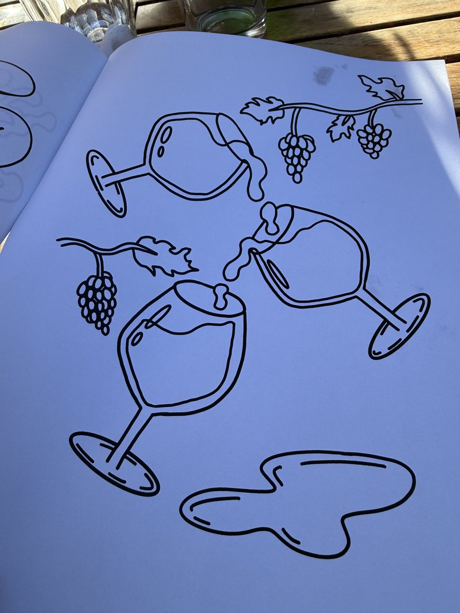 Coloring book at local pizza spot.  🍷