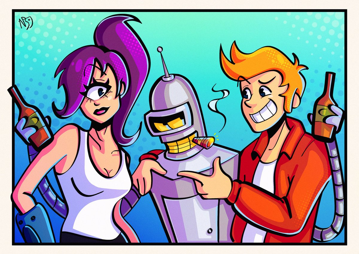 The #PlanetExpress crew: "Fry-day Fun! - #Futurama"
By NATALYBOM

Source: deviantart.com/natalybom/art/…