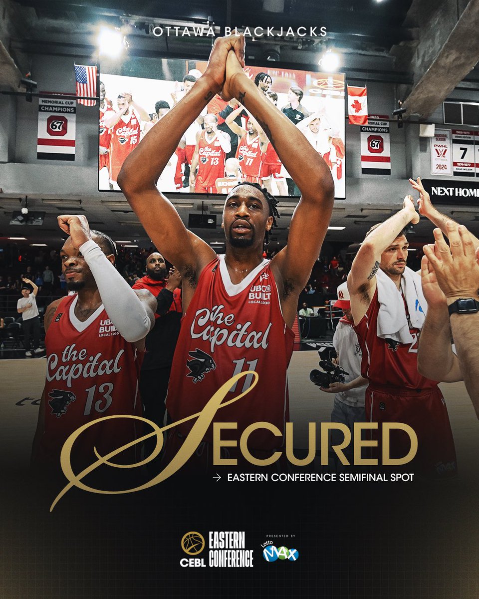 SPOT SECURED 🔒

The <a href="/ott_blackjacks/">Ottawa BlackJacks</a> will host the Eastern Conference Semifinal on August 16 at the Centre Slush Puppie in Gatineau 

#PullUp | #CEBLSeasonVII