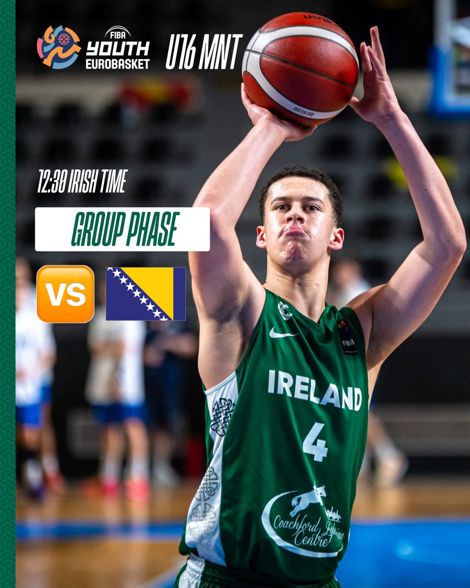 ✌️ big underage international games coming up on your screens today!

Watch both on the Basketball Ireland website and FIBA YouTube channel.

#GreenMeansGo ☘️ || #IrishBasketball