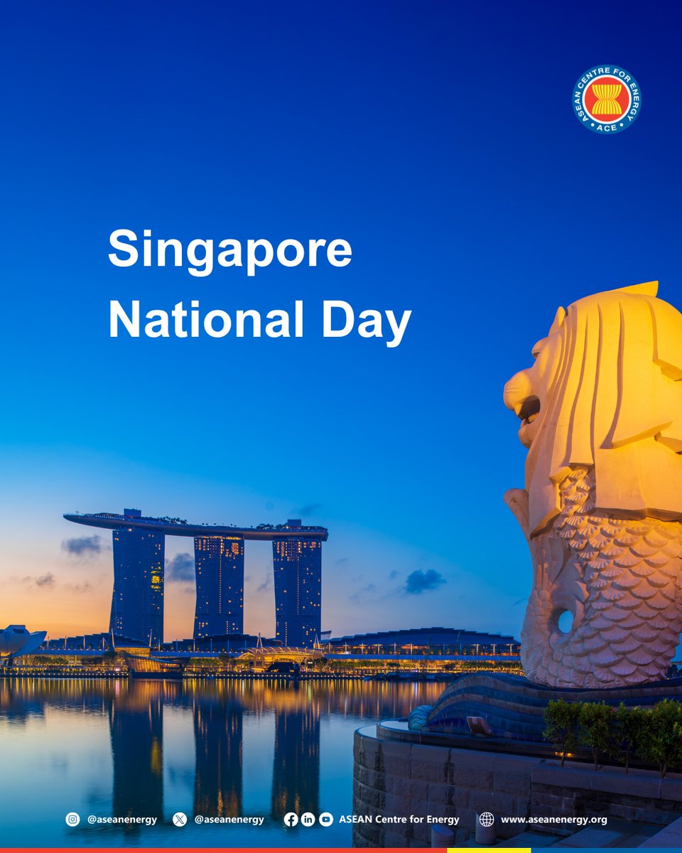 Happy Singapore National Day! 

Today, the nation celebrates 60 years of independence. The Centre extends its warmest wishes and congratulates Singapore on its remarkable journey, as it continues to lead the way towards a sustainable and resilient energy future. ⚡🌱 #SG60
