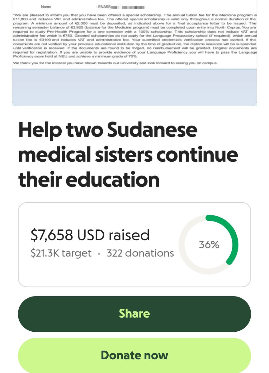 I'm poorly active because it's getting very hectic lately 😕😞 
Please keep my fundraiser going and donate whatever you can
I'm funding to be able to continue my university education
DONATE &amp; SHARE PLZ 🙏 🙏 🙏 
gofund.me/abb330f1