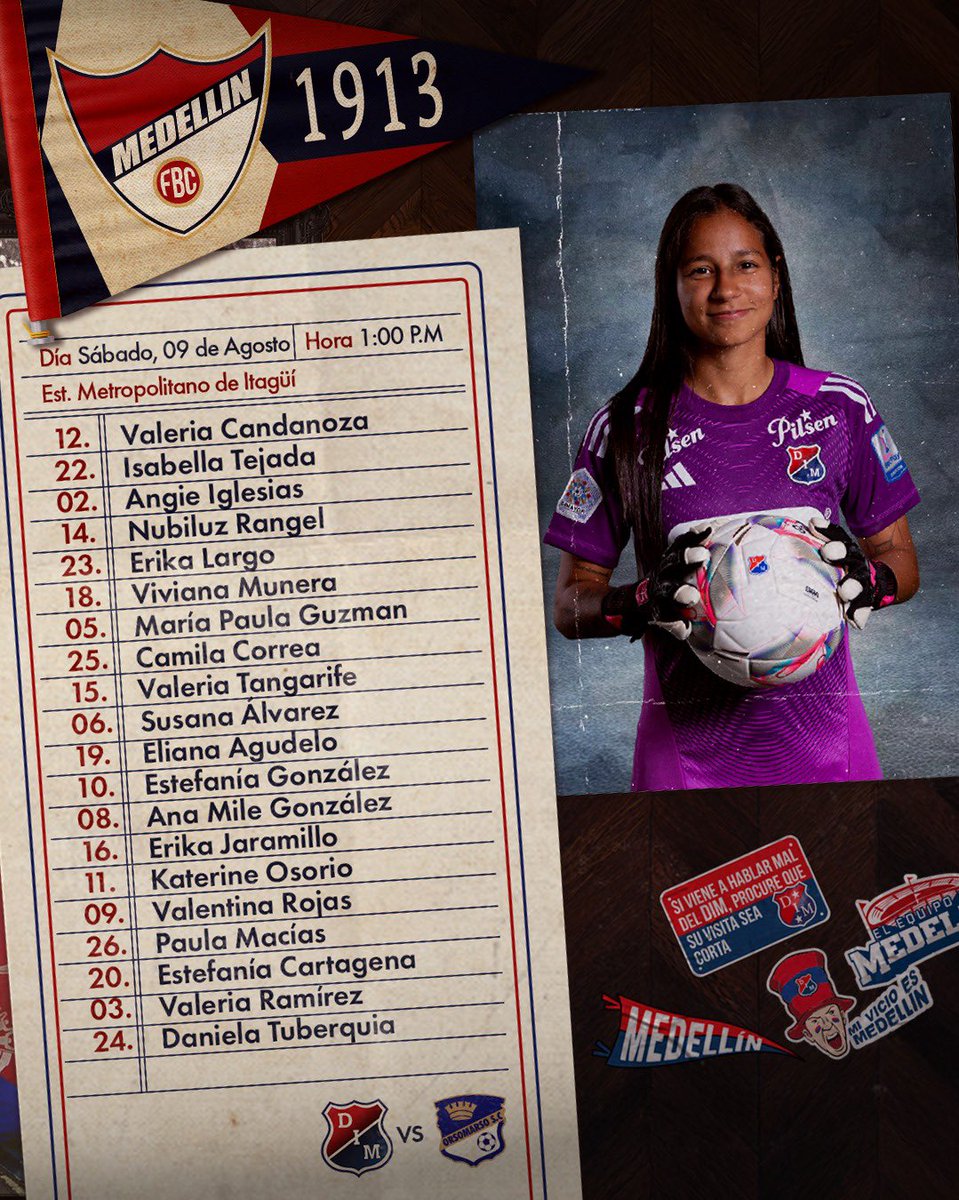 DIMOficialFem's tweet photo. [🔴🔵🫡] El grupo elegido por el DT Carlos Osorio para afrontar la fecha 2 de los cuadrangulares de la Liga femenina. 💪

#VamosPoderosas https://t.co/5PUQZNWH64