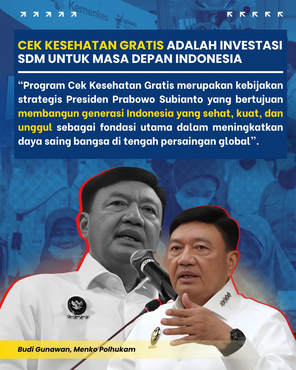 Ririn_Rizky's tweet photo. Program Cek Kesehatan Gratis bertujuan untuk membangun generasi muda Indonesia yang sehat dan unggul.

#CekKesehatanGratis #ProgramCKG #GenerasiMudaSehat #IndonesiaSehat https://t.co/ccJrV2JXL4