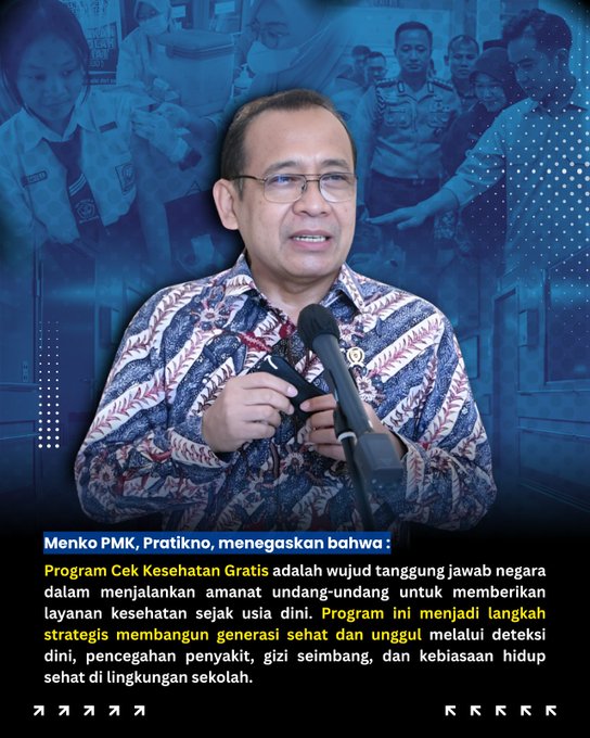 Ririn_Rizky's tweet photo. Program Cek Kesehatan Gratis bertujuan untuk membangun generasi muda Indonesia yang sehat dan unggul.

#CekKesehatanGratis #ProgramCKG #GenerasiMudaSehat #IndonesiaSehat https://t.co/ccJrV2JXL4