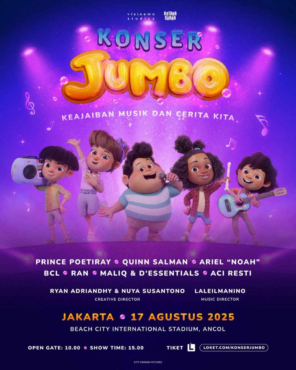 #KonserJUMBO: KEAJAIBAN MUSIK DAN CERITA KITA 🤍✨

Kalau yang ini dibikin sepenuh hati kayak filmnya.🥹

17 Agustus 2025 di Beach City International Stadium, Ancol!

Yuk! Tiket menipis! 
👇🏾
Loket.com/konserjumbo