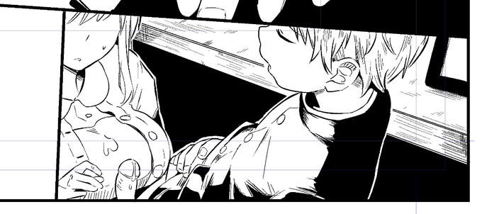 一見大きなコマを描いているようですが
こんなに小さいコマです(笑)

こういった細かな部分描くのも好きですね 