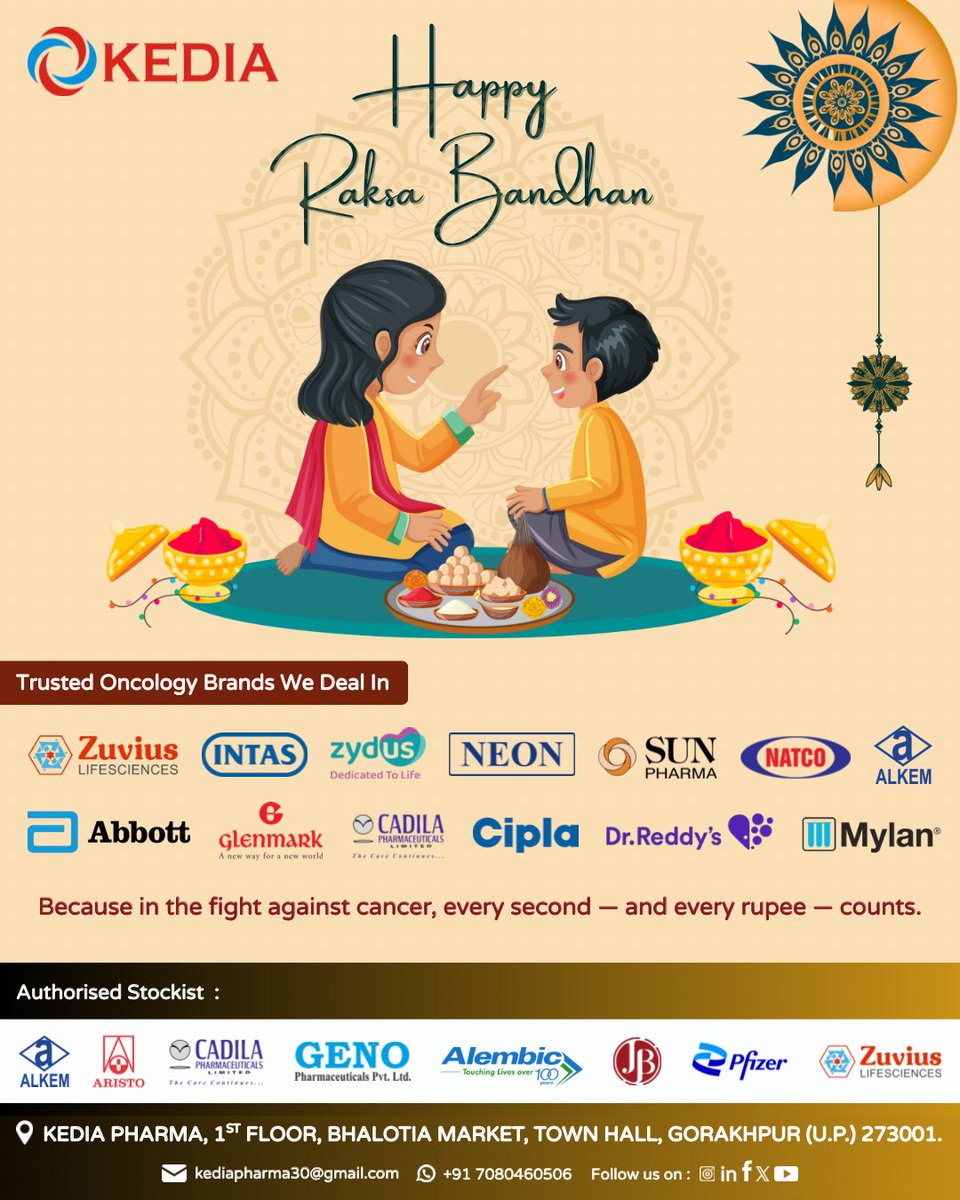 KediaPharma's tweet photo. Happy Raksha Bandhan. 💐🙏 https://t.co/a5MNOKUlyK
