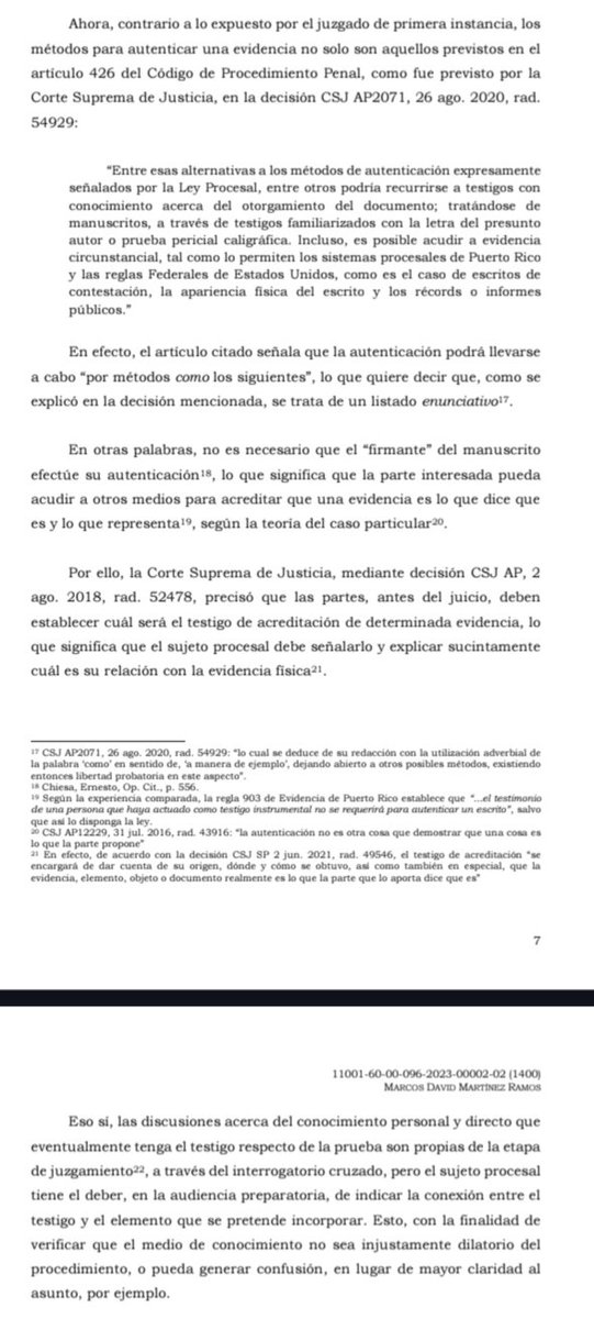 Tribunal de Bogotá. Introducción y métodos de autenticación de documentos privados.

Citando el radicado 54929/20 "... podría recurrirse a testigos con conocimiento acerca del otorgamiento del documento; tratándose de manuscritos, a través de testigos familiarizados con la